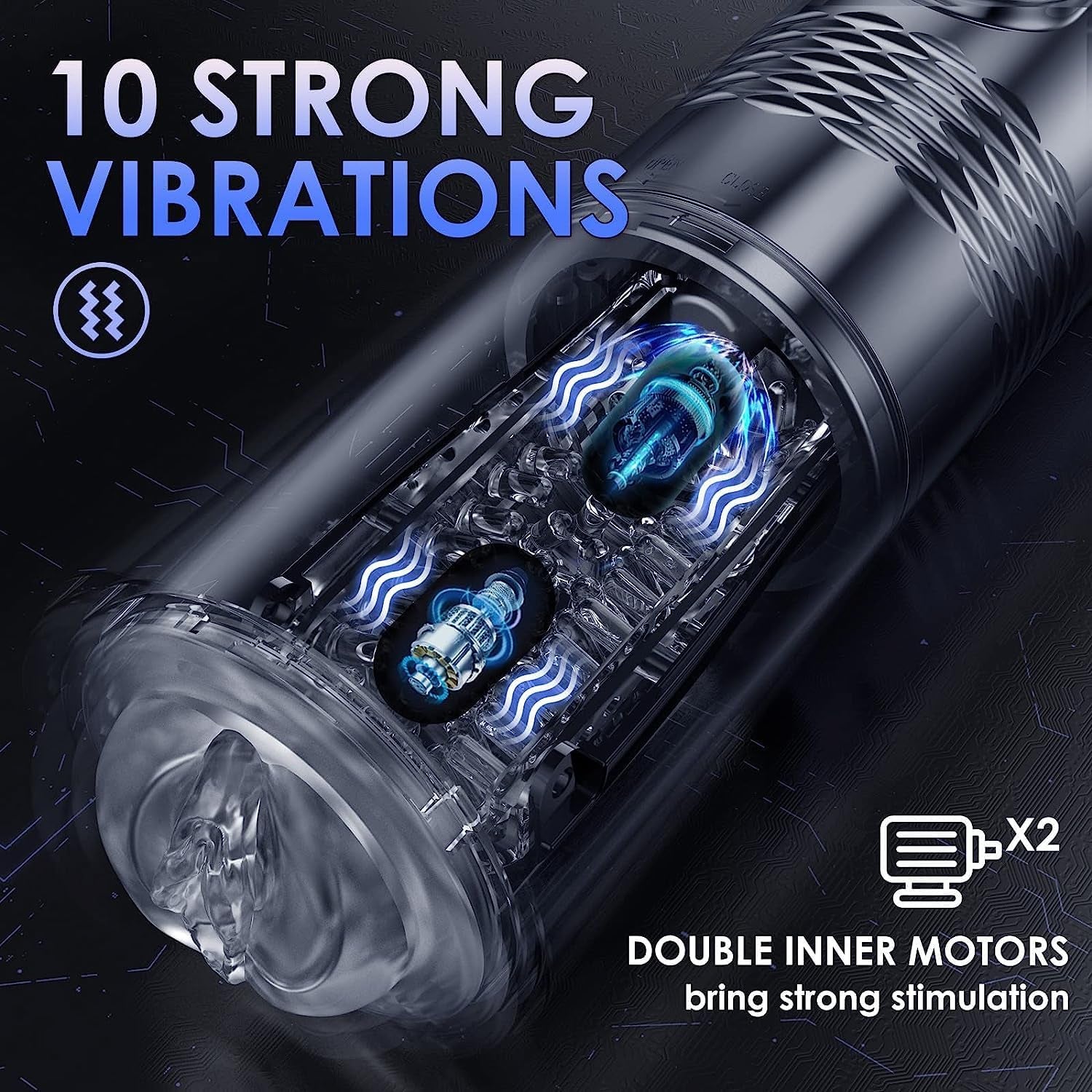 Sex Toys for Men - Male Masturbators 10 Vibrating & 6 Thrusting LCD Display Adult Toys