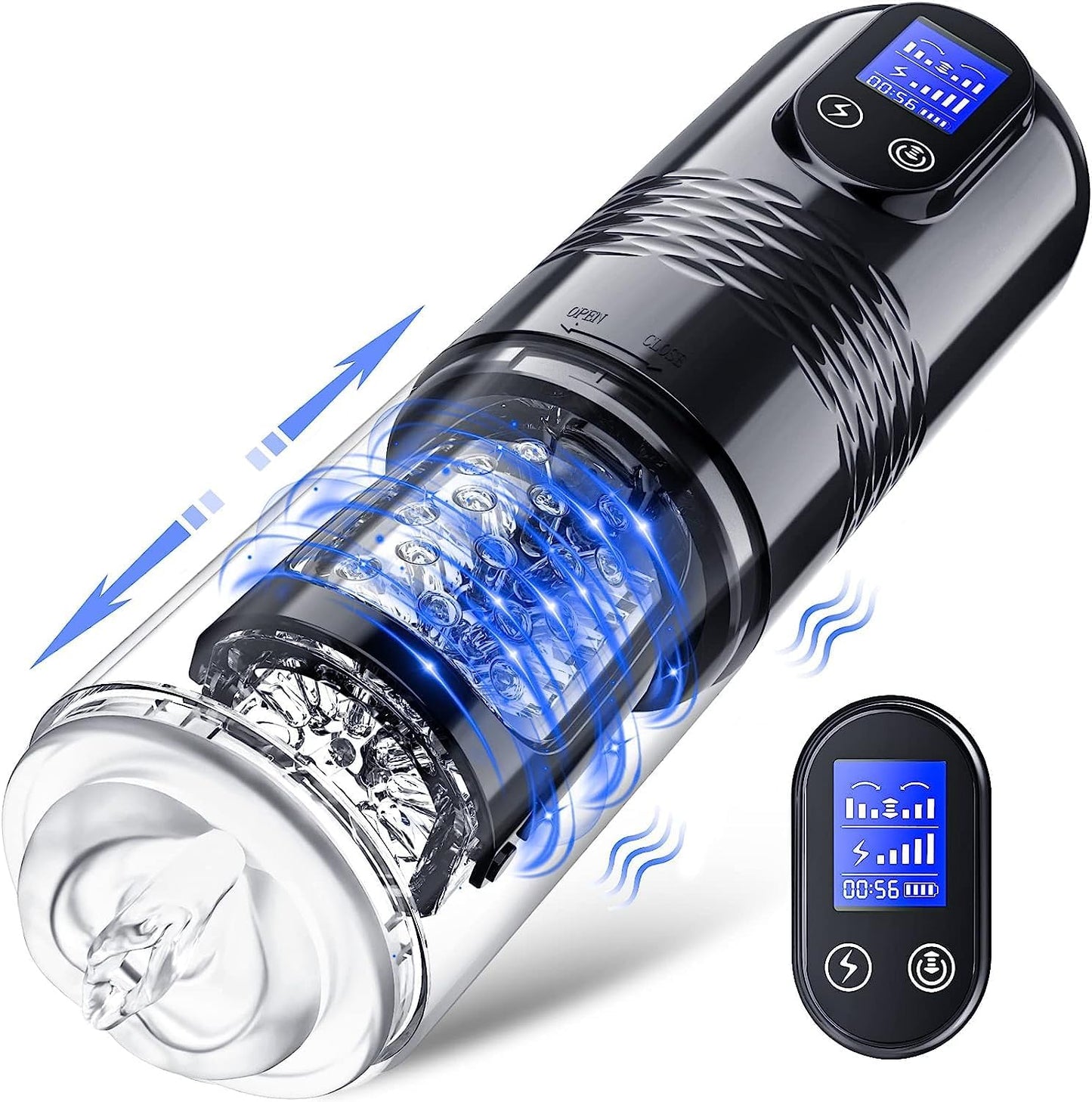 Sex Toys for Men - Male Masturbators 10 Vibrating & 6 Thrusting LCD Display Adult Toys