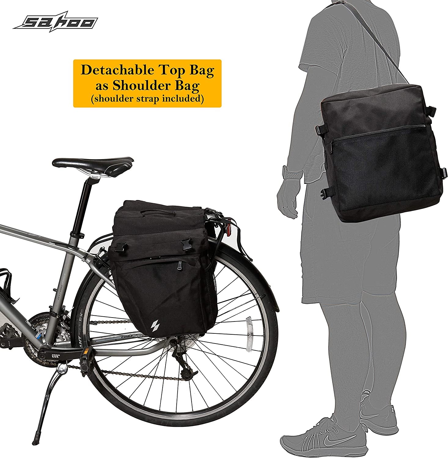 Waterproof Bike Rack - 3 in 1 Rear Rack Pannier Carrier Bag