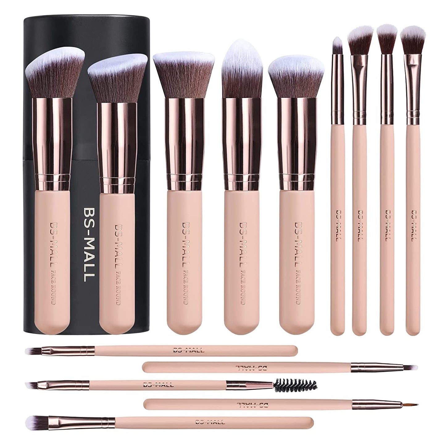 Makeup Brush Set - Premium Synthetic Brushes 14-Piece Set with Case