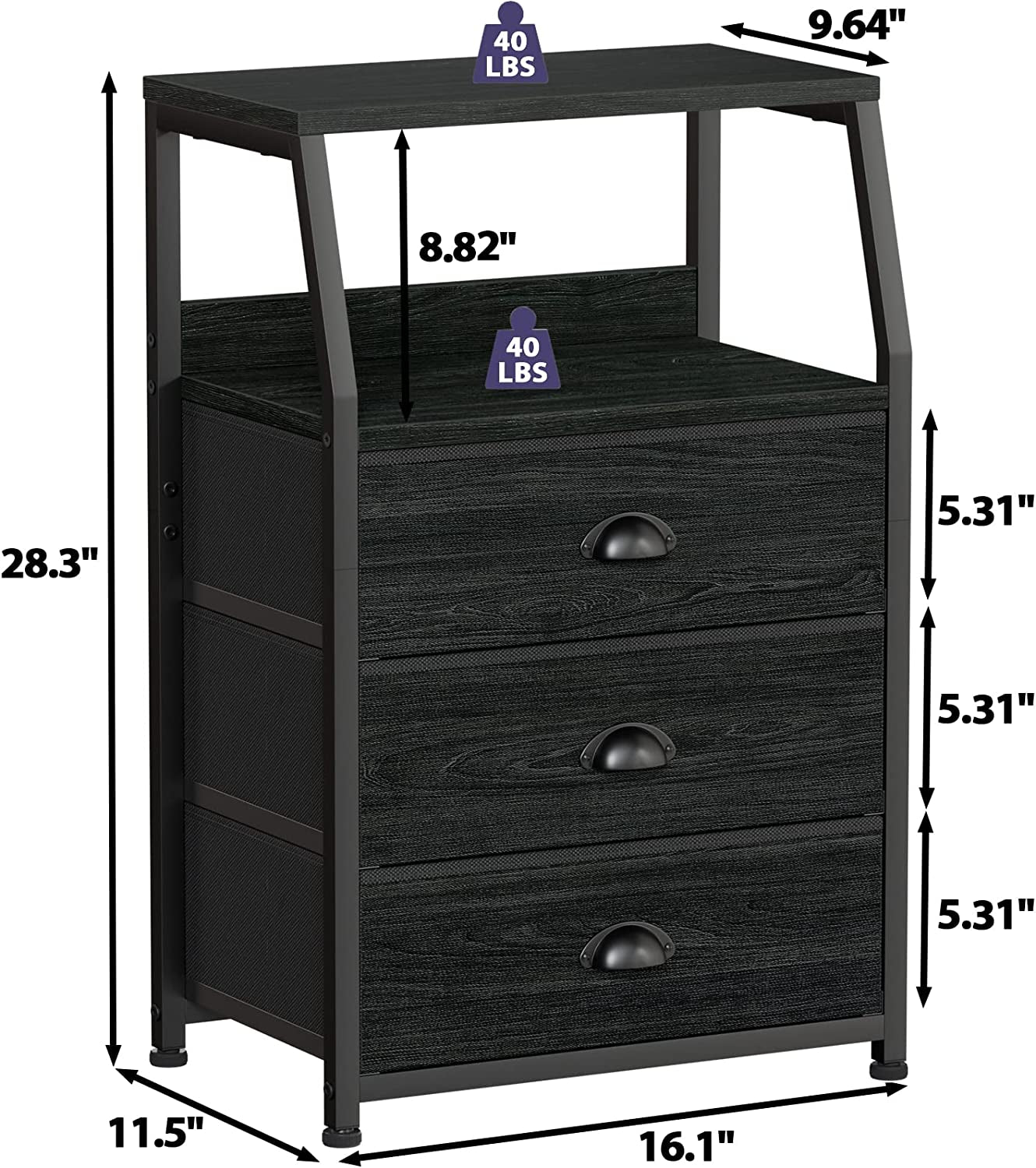 Bedroom Dresser Nightstand With Storage Drawers