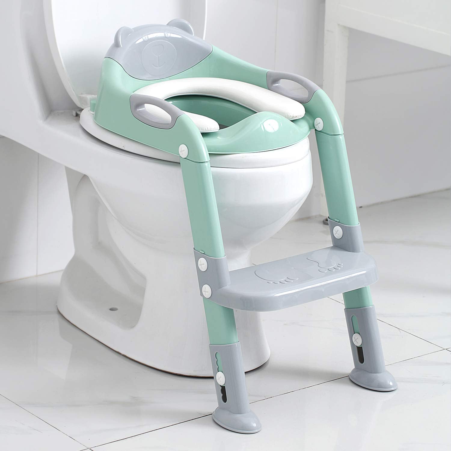 2-in-1 Potty Training Toilet Seat for kids - Toddler Potty Chair with Step Stool Ladder