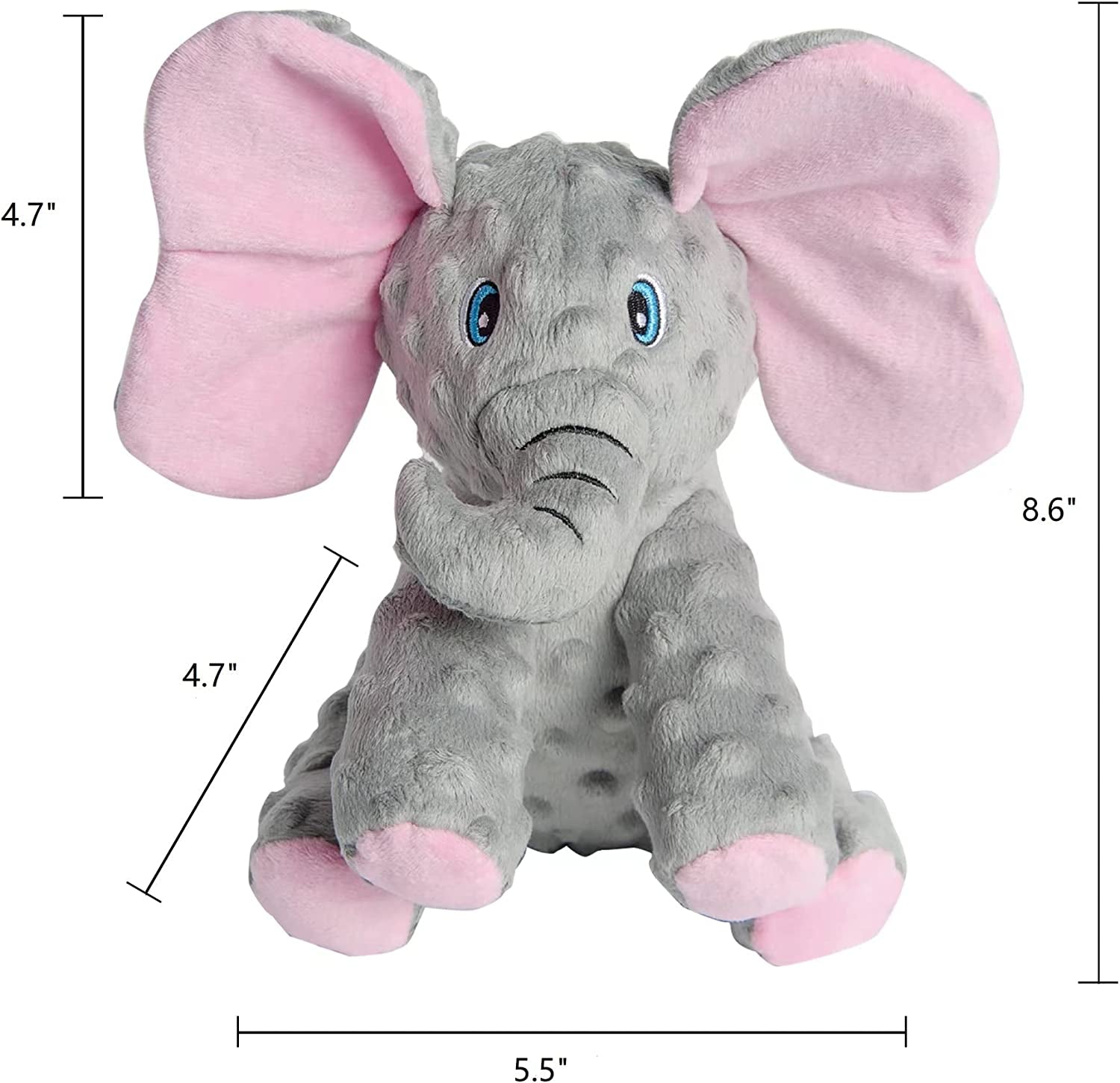 Stuffed Dog Toys - Chewable Cute Elephant Squeaky Toys