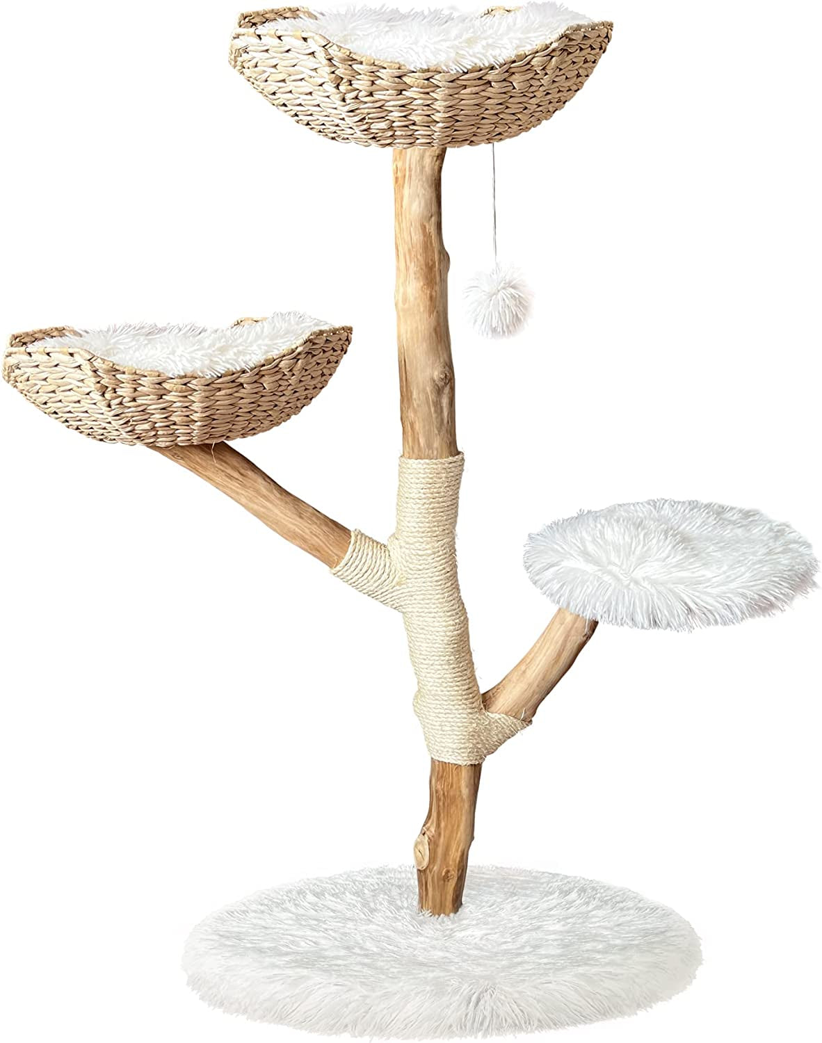 Modern Cat Tree - Aesthetic Cat Tower Luxury Unique Handmade Cat Tree with Real Wood Branches