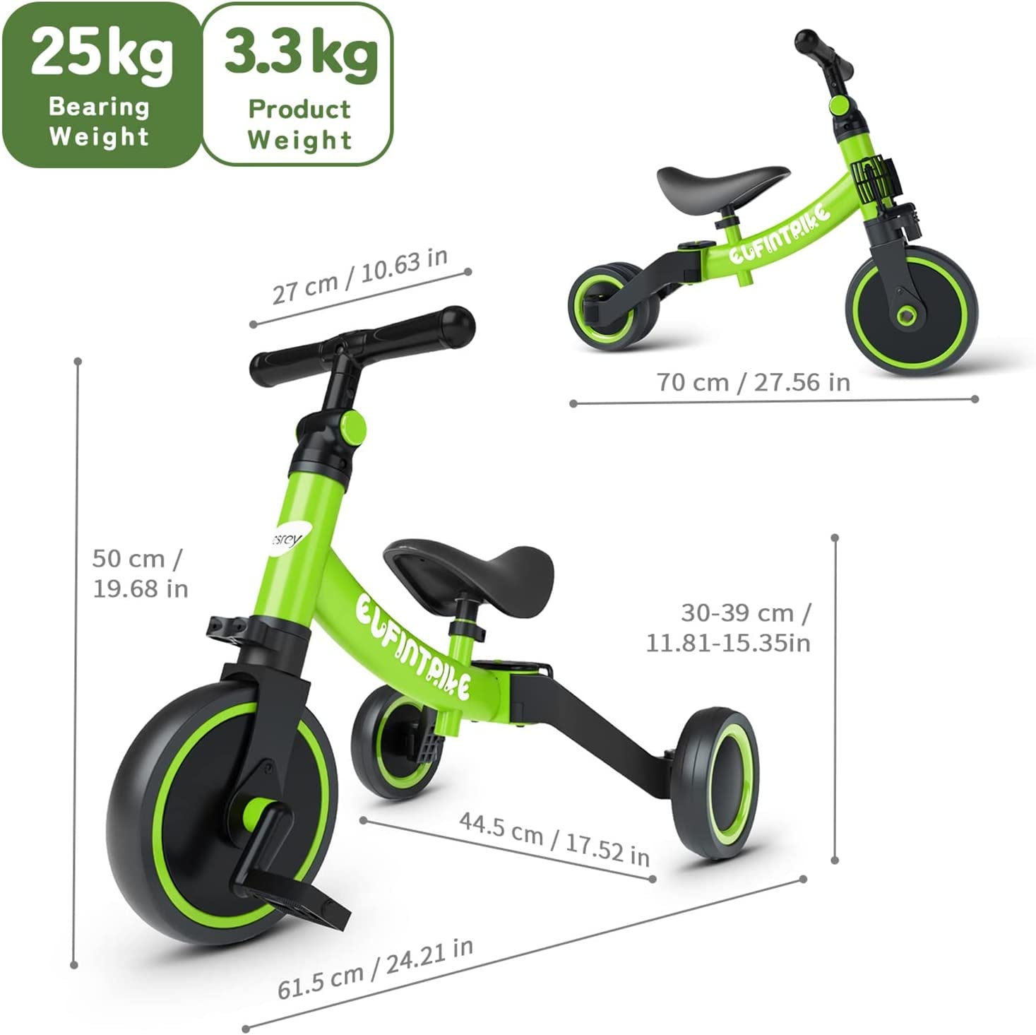 5 in 1 Toddler Bike for 10 Month to 4 Years Old Kids - Kids Tricycles