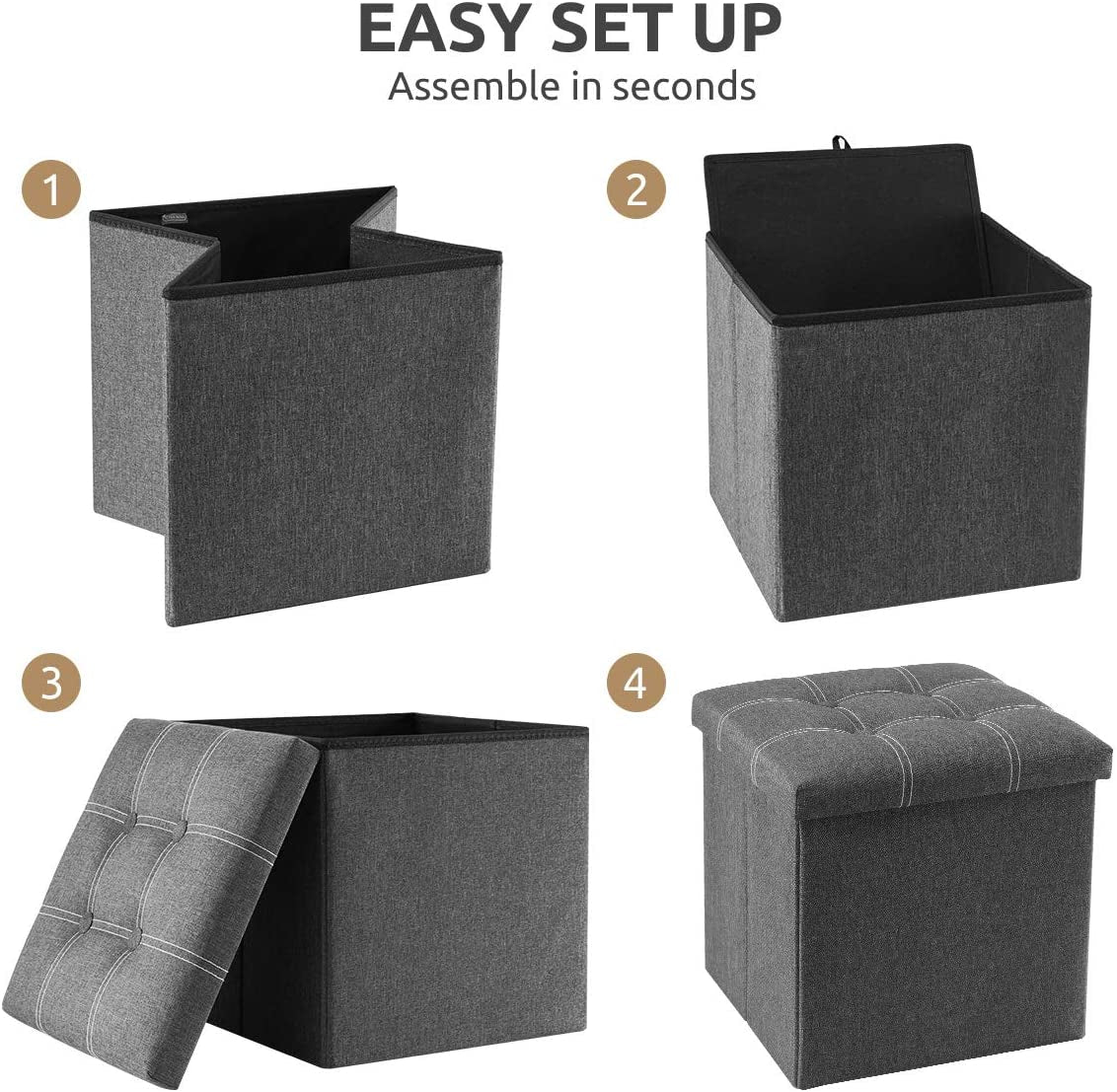 Ottoman Storage Cube - Foldable Storage Boxes & Footrest