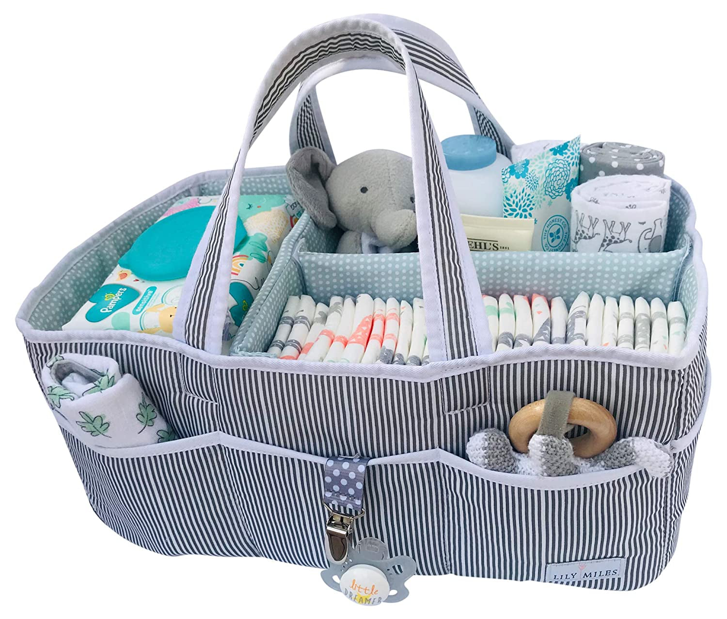 Baby Diaper Caddy - Organizer Tote Bag for Infant Baby Shower Basket