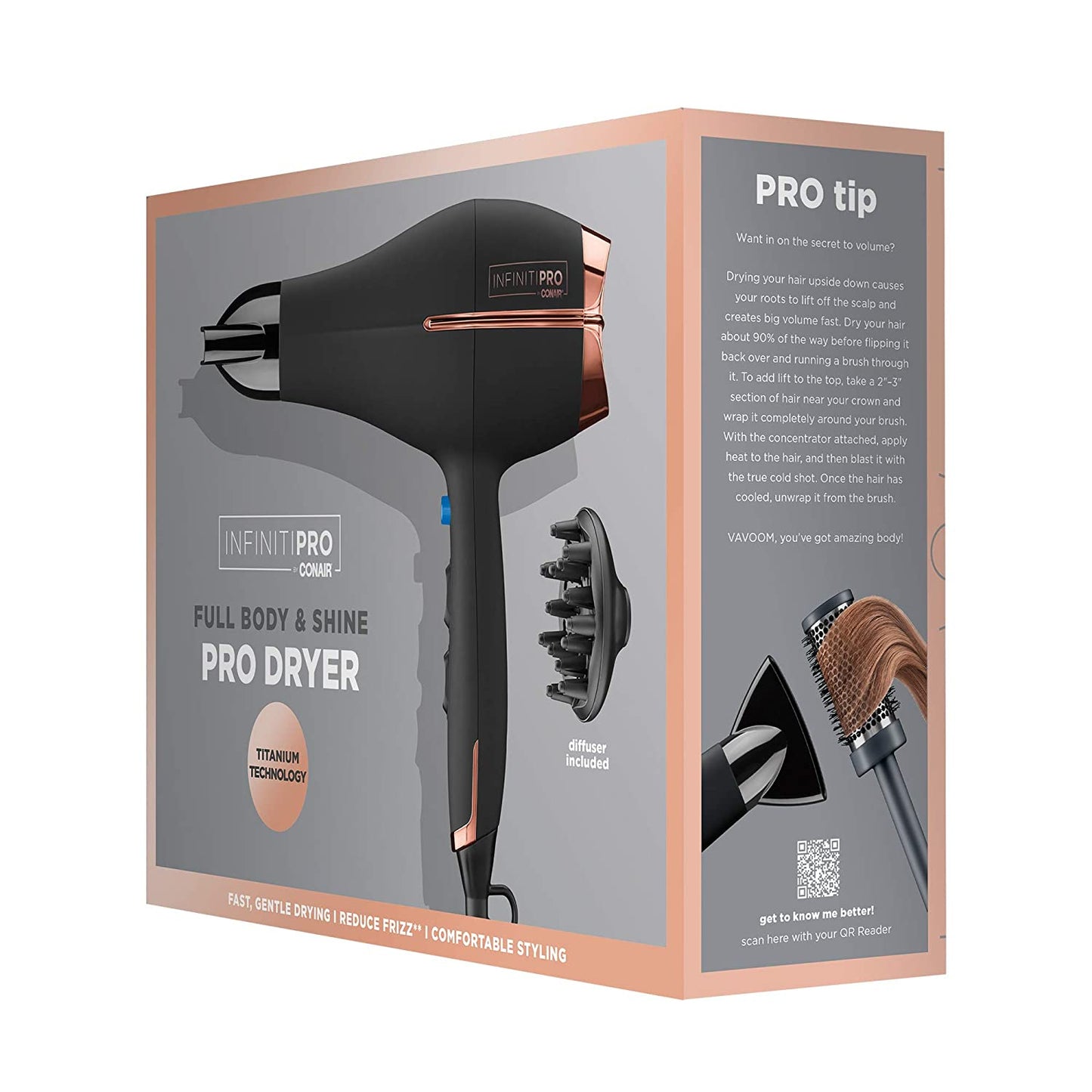 Hair Dryer - Pro Hair Dryer with Ceramic Technology Includes Diffuser and Concentrator